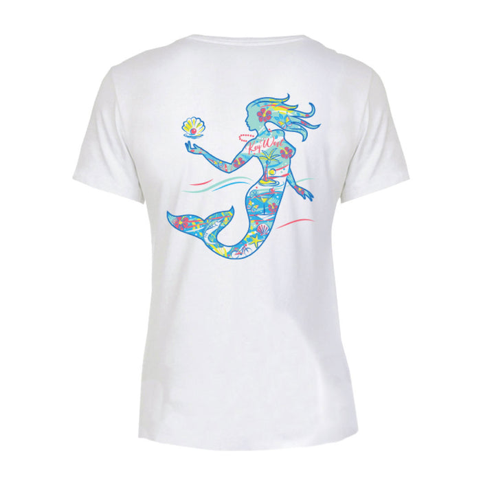 V-Neck Tee - Mermaid - White
