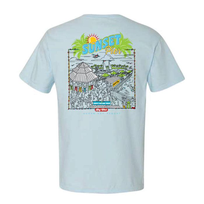 Sunset Pier Tee - Chambray
