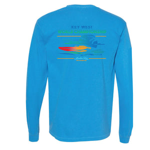 Caribbean Blue Power Boat Races Long Sleeve Tee