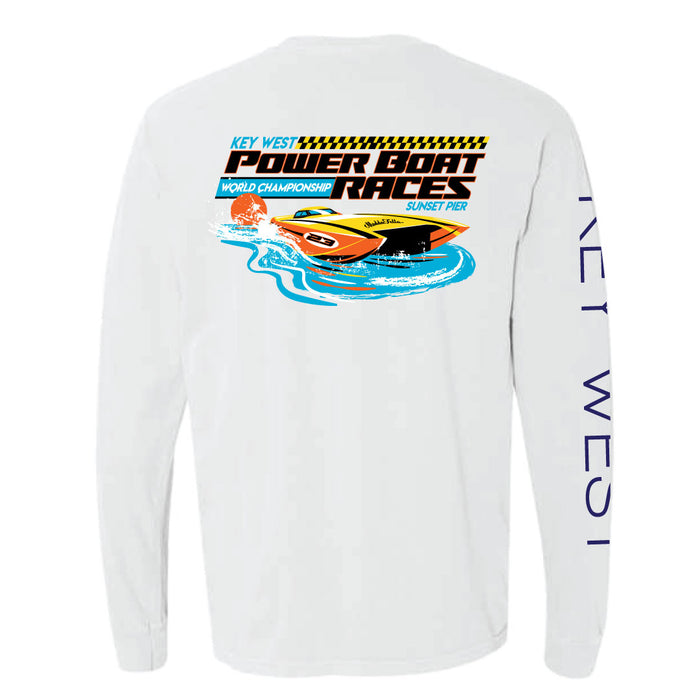 Power Boat Races Long Sleeve Tee - White