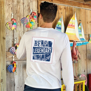 Sail White/Be Legendary Suntek UPF Long Sleeve Shirt