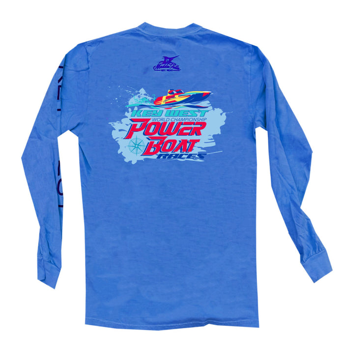 Power Boat Races Long Sleeve Tee - Deep Blue
