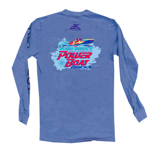 Shark Gray Power Boat Races Long Sleeve Tee