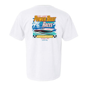 White Power Boat Races Short Sleeve Tee