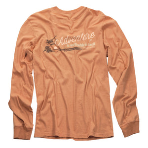 Light Vintage Coral Long Sleeve Graphic Tee - Adventure Print