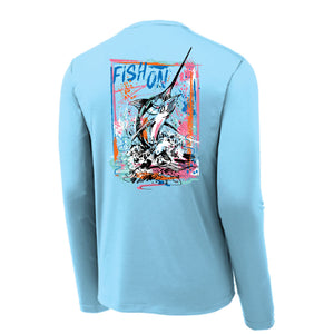 Light Blue LS UPF Tee - Fish On