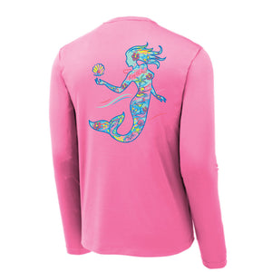 Pink LS UPF Tee - Mermaid