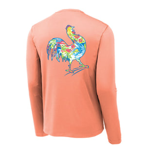 Soft Coral LS UPF Tee - Rooster