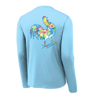 Light Blue LS UPF Tee - Rooster