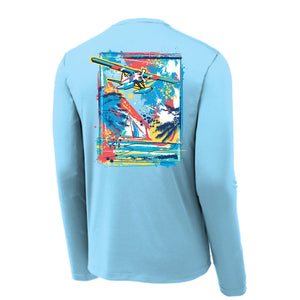 Light Blue LS UPF Tee - Seaplane