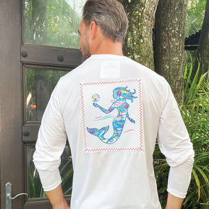 Sail White/Mermaid Suntek UPF Long Sleeve Shirt