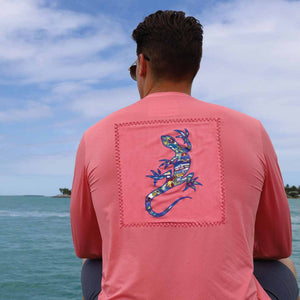 Strawberry Pink/Iguana Suntek UPF Long Sleeve Shirt