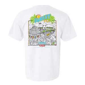 White Sunset Pier Tee