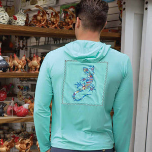 Beveled Glass/Iguana Suntek UPF Hoodie