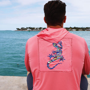 Strawberry Pink/Iguana Suntek UPF Hoodie