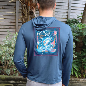 India Ink/ Fish On Suntek UPF Hoodie