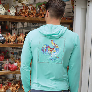Beveled Glass/Rooster Suntek UPF Hoodie