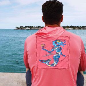 Strawberry Pink/ Mermaid Suntek UPF Hoodie