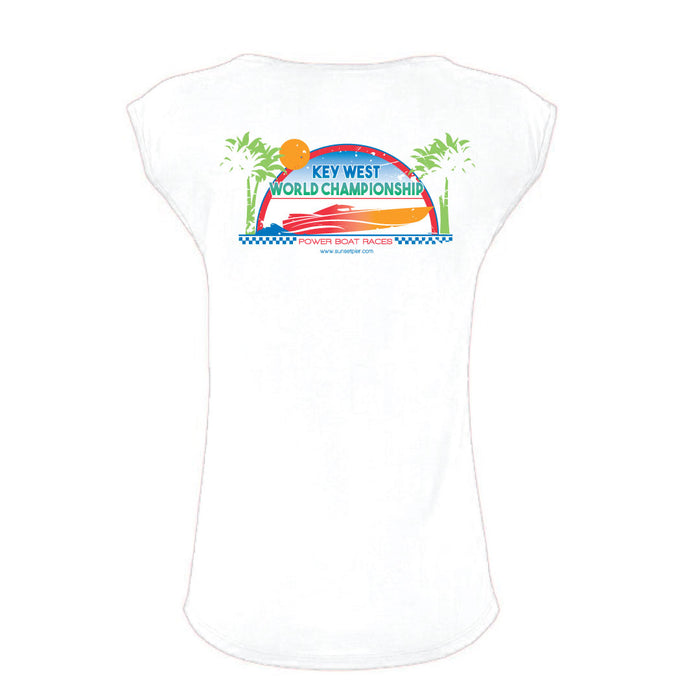 Women's V-Neck Key West World Championship - White